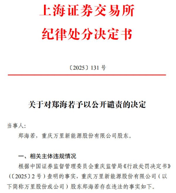 优配交易 V观财报｜万里股份股东郑海若被公开谴责并限制账户交易3年