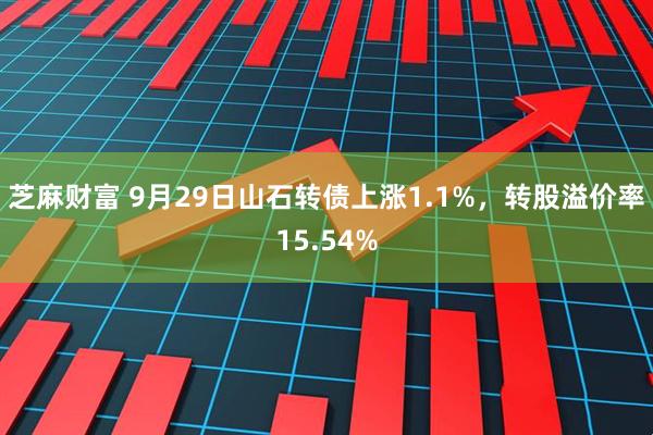 芝麻财富 9月29日山石转债上涨1.1%，转股溢价率15.54%